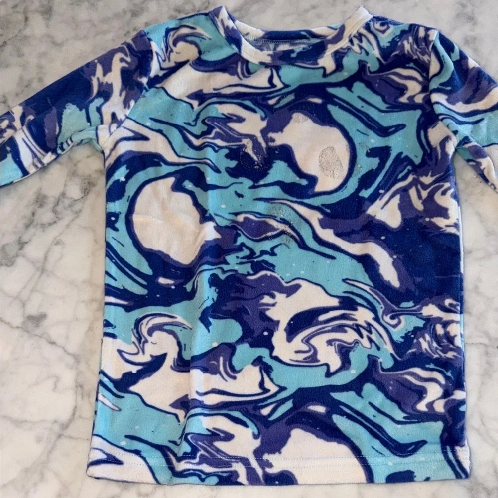 Cat & Jack Blue and White Swirl fleece Pajama Set